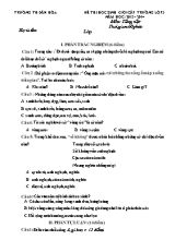 Đề thi học sinh giỏi cấp trường môn Tiếng Việt + Toán Lớp 3 - Năm học 2013-2014 - Trường TH Dân Hòa